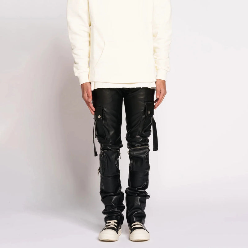 Pheelings Never Look Back Cargo Flare Stack Leather Pant Mens Pants & Shorts PHEELINGS Free Shipping Worldwide