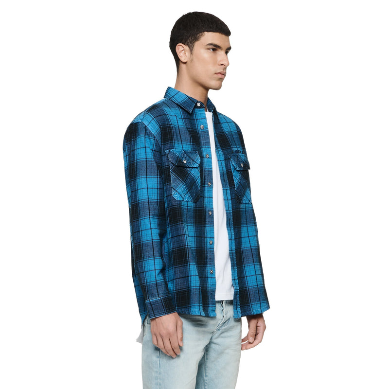 Purple Brand Overdyed Flannel Long Sleeve Shirt Men’s T - Shirts 197027060435