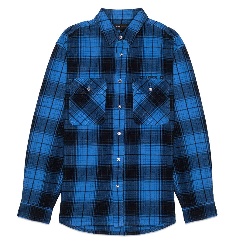 Purple Brand Overdyed Flannel Long Sleeve Shirt Men’s T - Shirts 197027060435