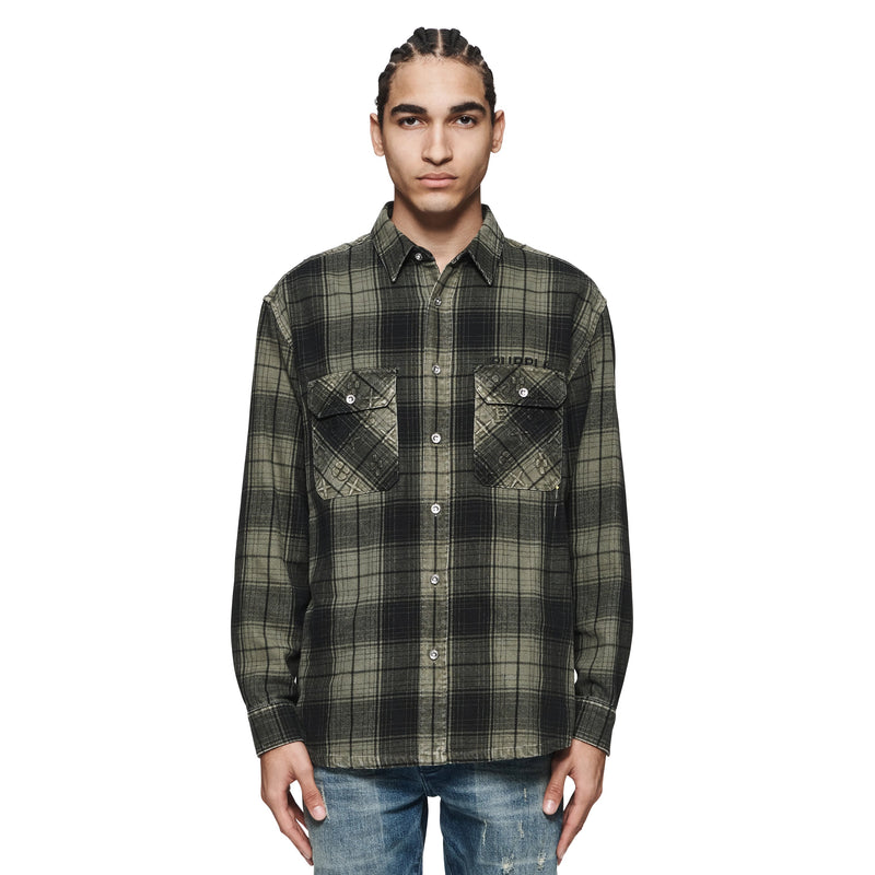 Purple Brand Overdyed Flannel Long Sleeve Shirt Men’s Shirts 197027060497 Free Shipping Worldwide
