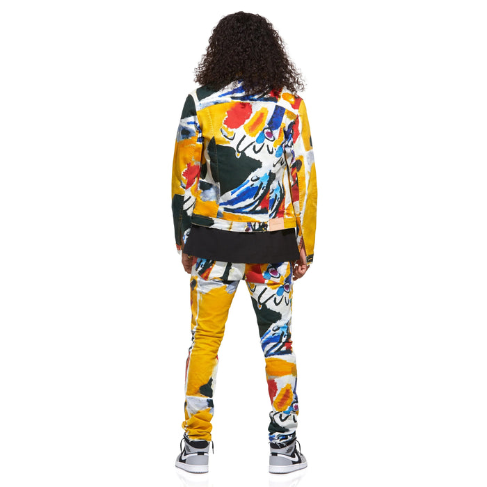 Purple Brand P001 Abstract Print Denim Jean Mens Pants & Shorts 840068496069 Free Shipping Worldwide