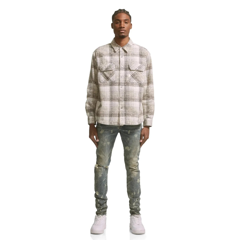 Purple Brand P001 Mid Indigo Acid Bleach Jean Mens Pants & Shorts 197027012502 Free Shipping Worldwide