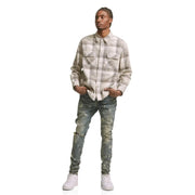 Purple Brand P001 Mid Indigo Acid Bleach Jean Mens Pants & Shorts 197027012502 Free Shipping Worldwide