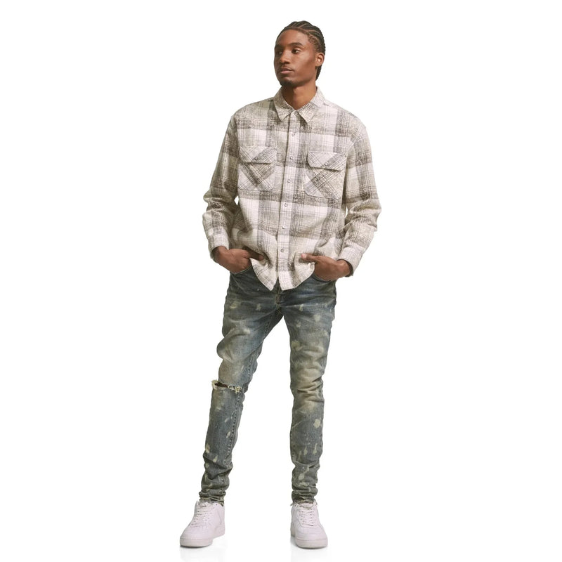 Purple Brand P001 Mid Indigo Acid Bleach Jean Mens Pants & Shorts 197027012502 Free Shipping Worldwide