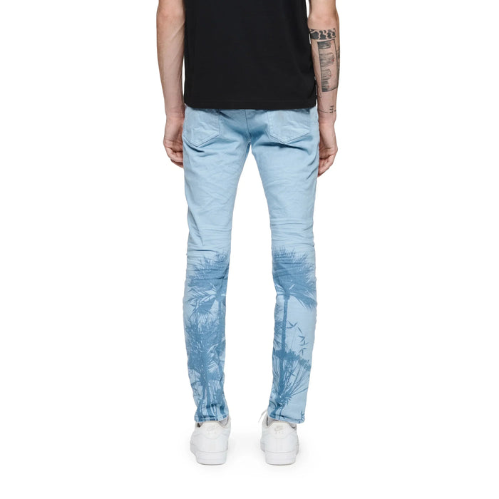 Purple Brand P001 Placid Blue Palms Print Jean Mens Pants & Shorts 197027028688 Free Shipping Worldwide