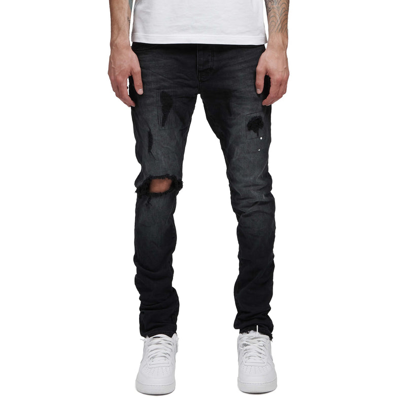 Purple Brand P002 Black Repair Jean Men’s Pants 525338