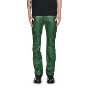 Purple Brand P004 Patent Film Cargo Green Flare Jean Mens Pants & Shorts 197027041199 Free Shipping Worldwide