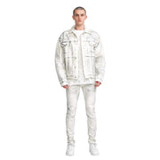 Purple Brand P027 Oversized Jacket White X Ray Iridescent Wave Foil Men’s Jackets 197027006600 Free Shipping Worldwide