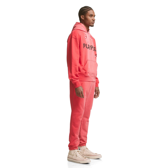 Purple Brand P447 Red Poppy French Terry Hoodie Mens Hoodies 197027019877 Free Shipping Worldwide
