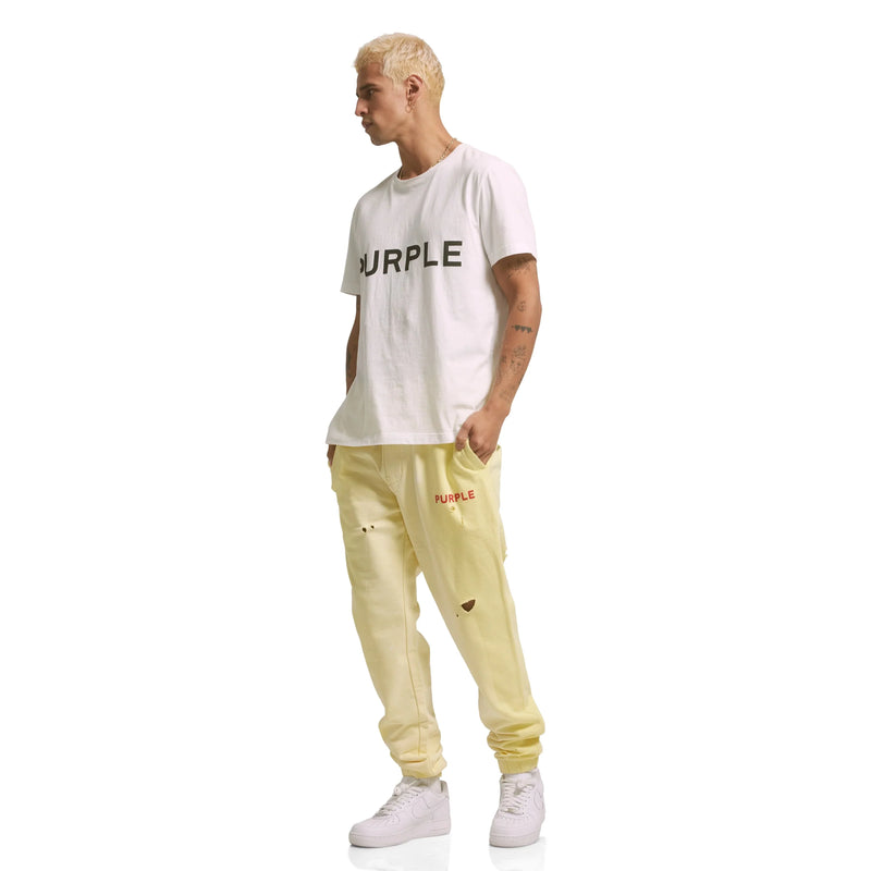 Purple Brand P450 Core Elfin Yellow French Terry Jogger Mens Pants & Shorts 197027021405 Free Shipping Worldwide