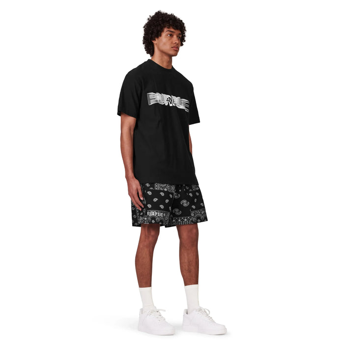 Purple Brand P504 Black Paisley All-Around Short Mens Pants & Shorts 840068459507 Free Shipping Worldwide