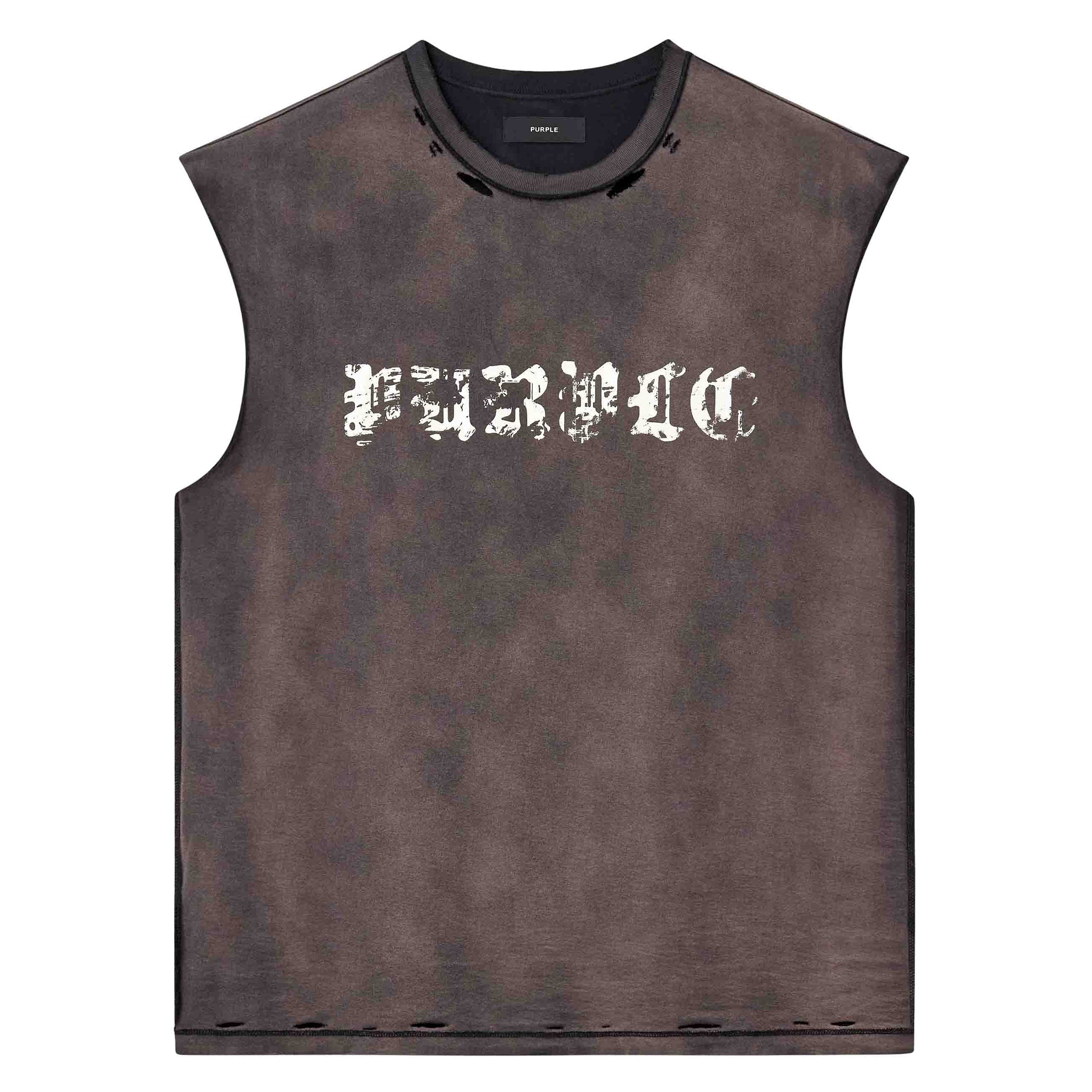 Metro Fusion - Purple Brand Worn Gothic Tank Top - Men's T-Shirts
