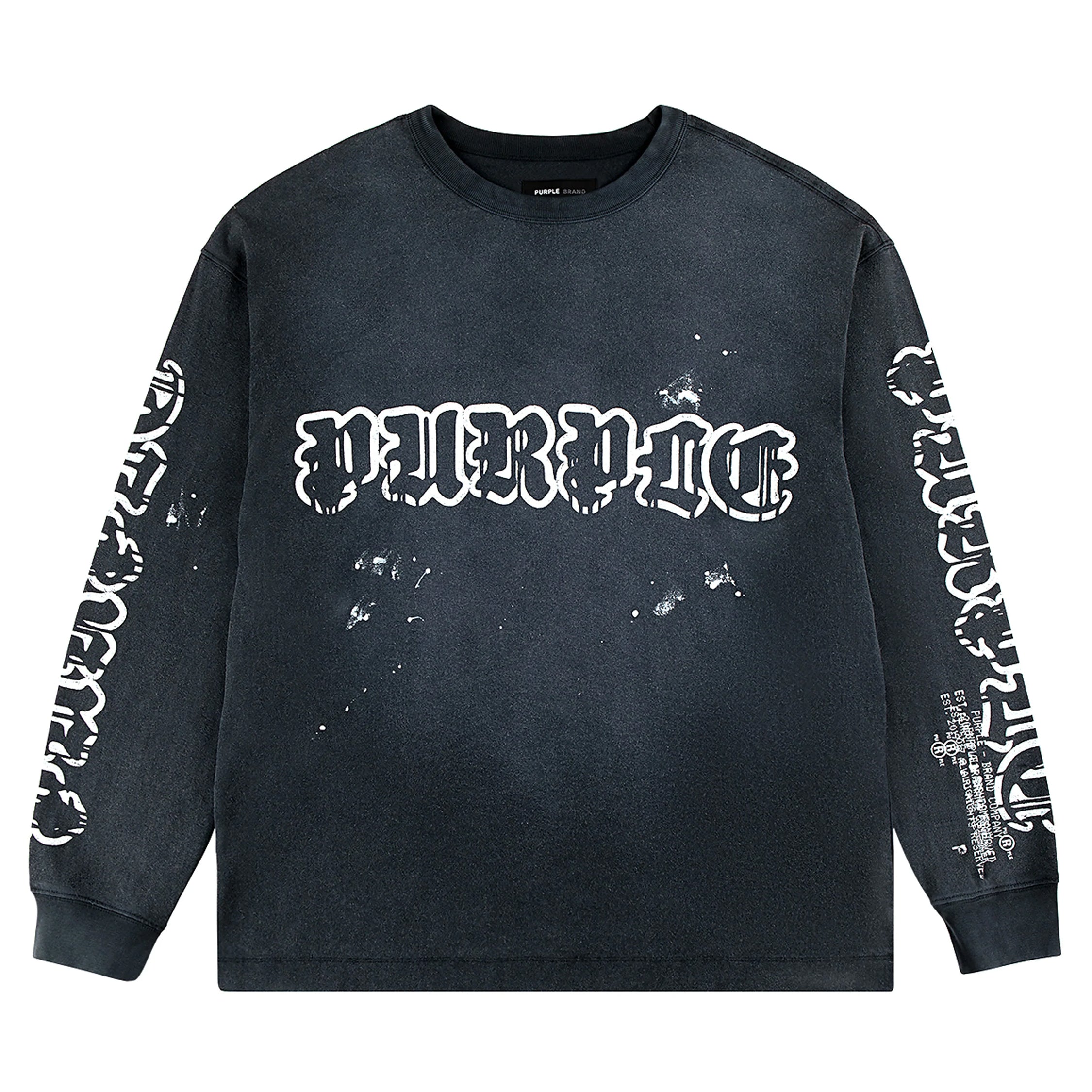 Metro Fusion - Purple Brand Worn Gothic Wordmark Long Sleeve