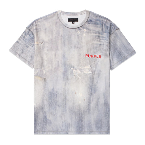 Purple Brand P101 Worn Light Indigo Denim T-Shirt Mens Tees 197027031282 Free Shipping Worldwide
