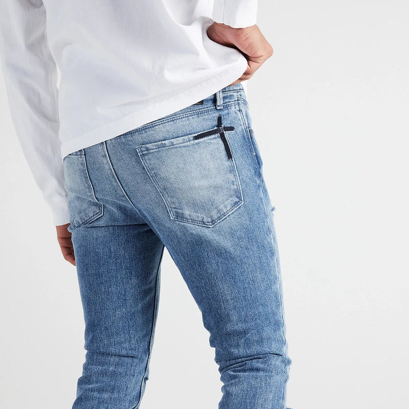 RTA Bryant Ripped Skinny Jean | Distressed Vintage Blue Men’s Pants