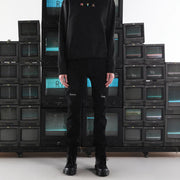 RTA Bryant Skinny Jean | Black Hologram Digital Cross Men’s Pants