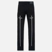 RTA Bryant Skinny Jean | Black Hologram Digital Cross Men’s Pants