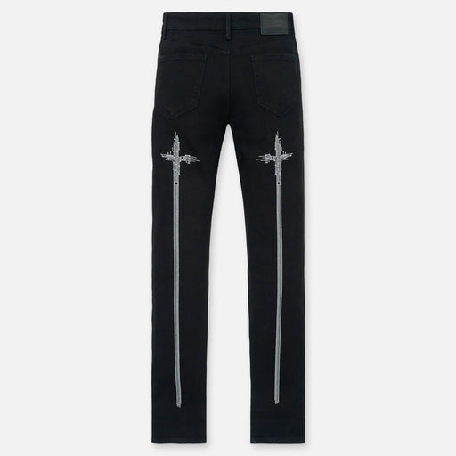 RTA Bryant Skinny Jean | Black Hologram Digital Cross Men’s Pants