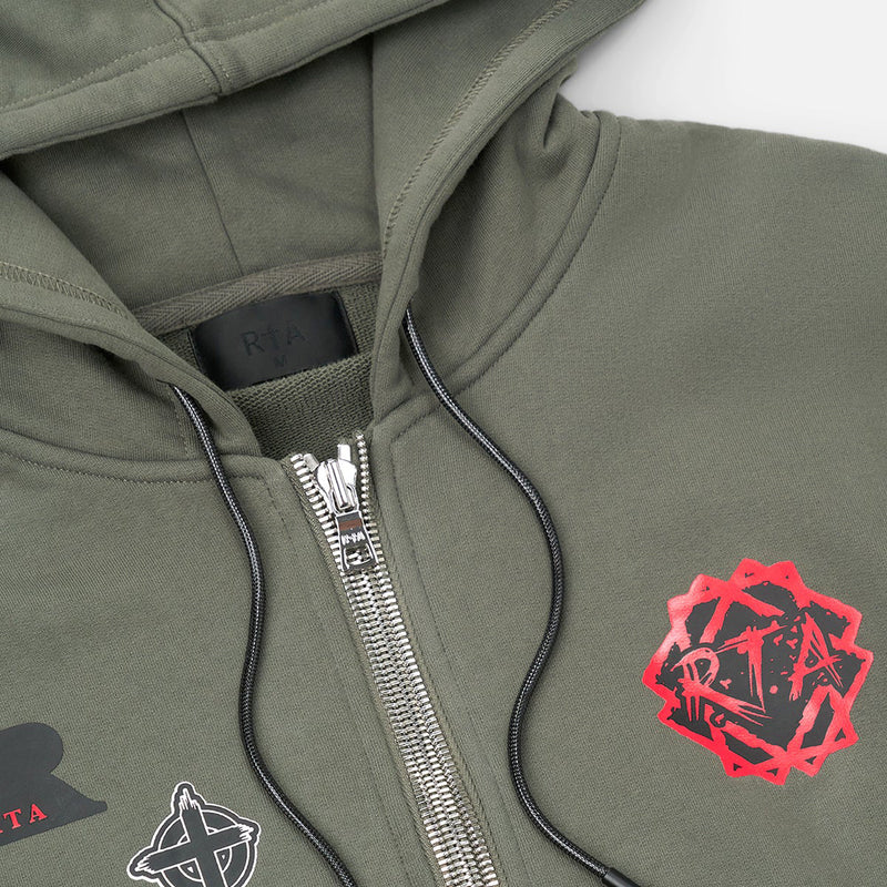 RTA Floyd Patch Zip Up Hoodie Men’s Hoodies BRAND