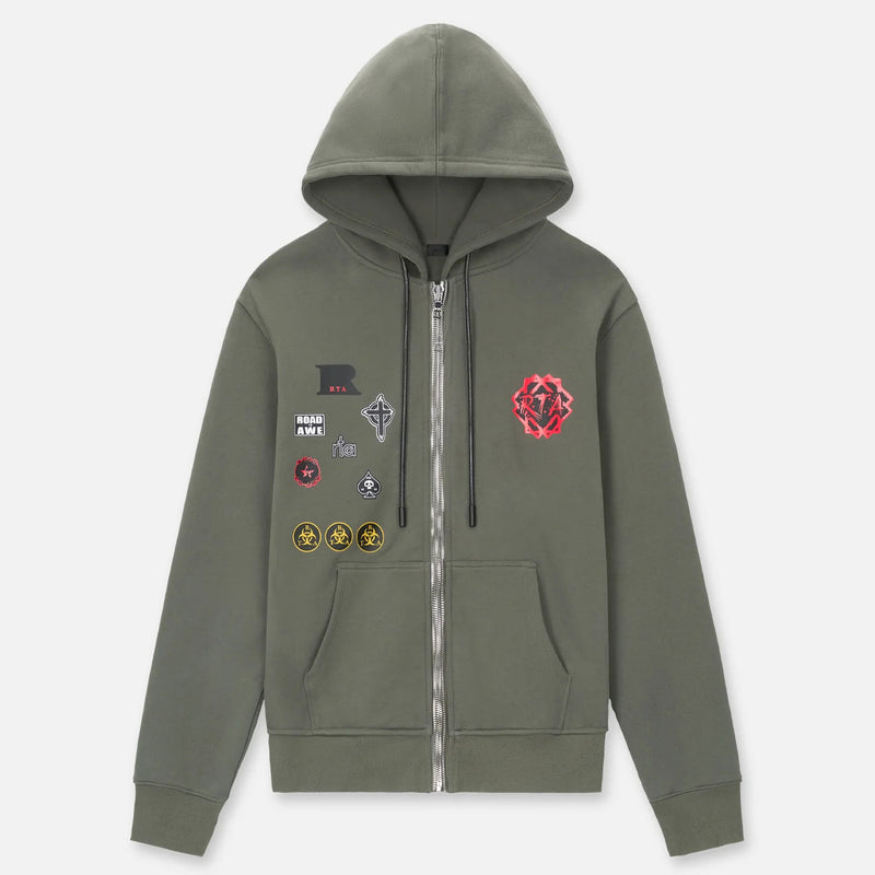 RTA Floyd Patch Zip Up Hoodie Men’s Hoodies BRAND 194693058551