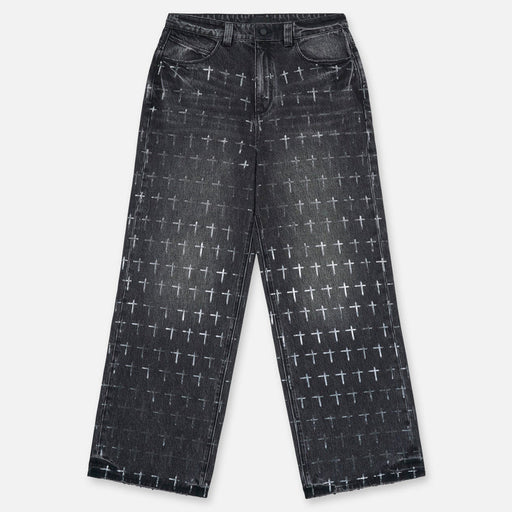 RTA Franco Wide Leg Jean | Noir Coated Grey Men’s Pants 525574