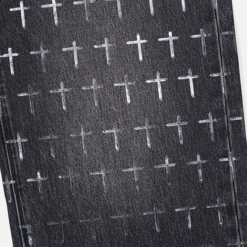 RTA Franco Wide Leg Jean | Noir Coated Grey Men’s Pants