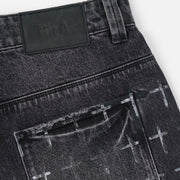 RTA Franco Wide Leg Jean | Noir Coated Grey Men’s Pants