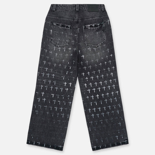 RTA Franco Wide Leg Jean | Noir Coated Grey Men’s Pants