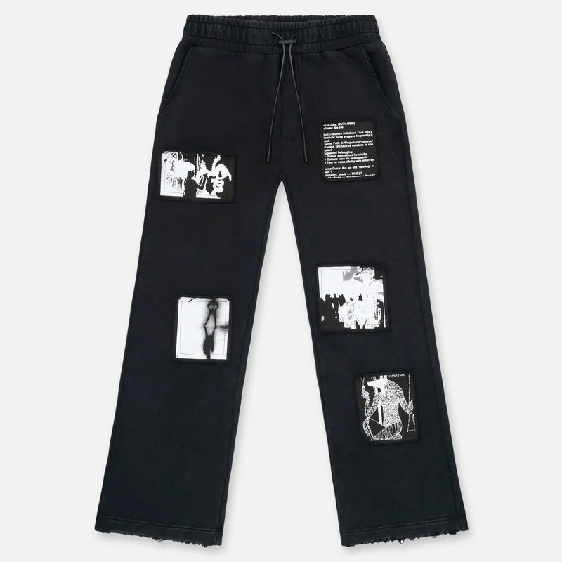 RTA Griffin Sweatpant | Vintage Black Digital Patch Men’s Pants 194693267328