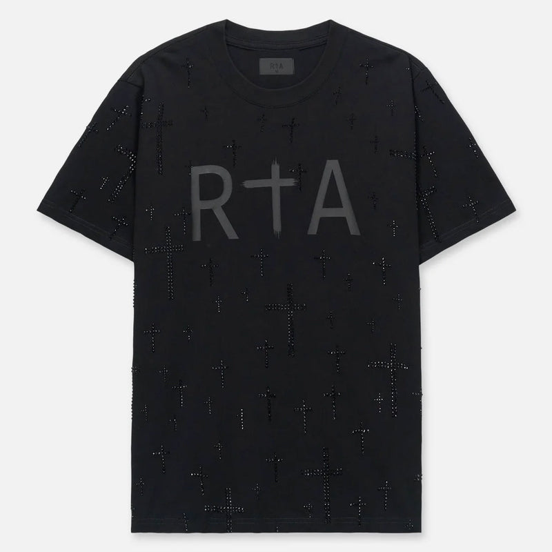 RTA Liam Short Sleeve Tee | Black Crystal Men’s T-Shirts 194693268165