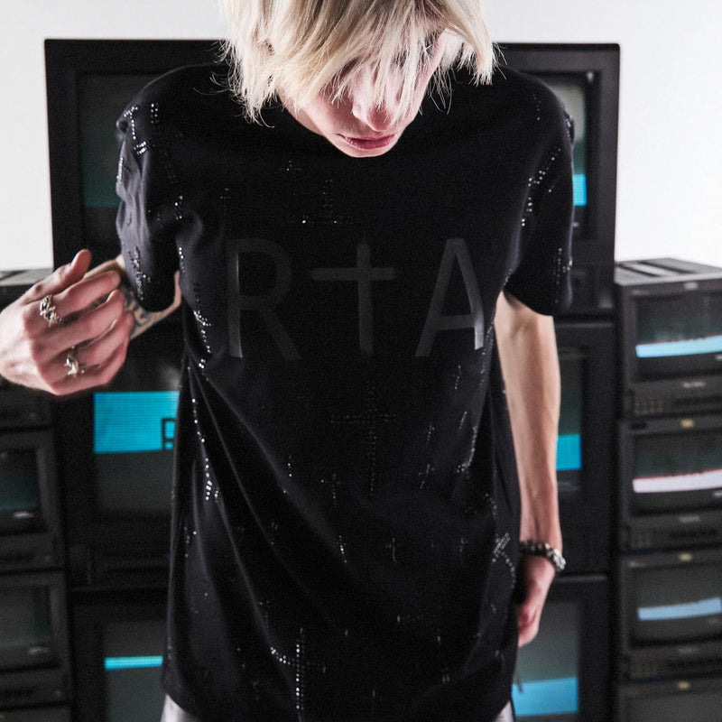 RTA Liam Short Sleeve Tee | Black Crystal Men’s T-Shirts