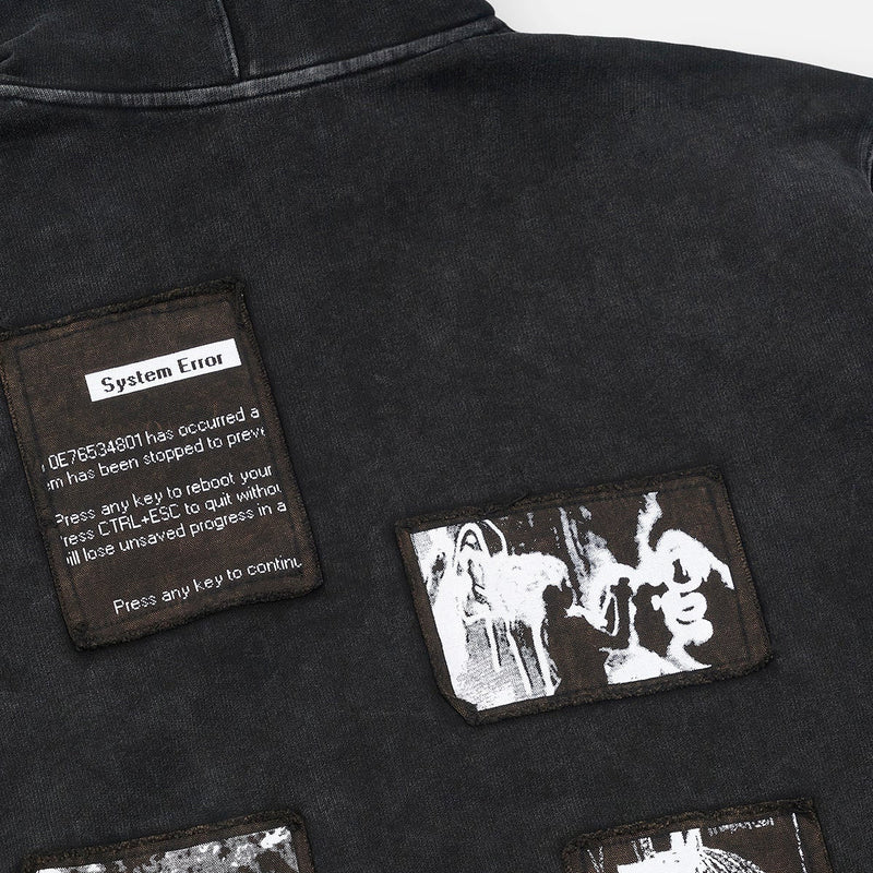 RTA Zev Zip Up Hoodie | Vintage Black Digital Patch Men’s Hoodies