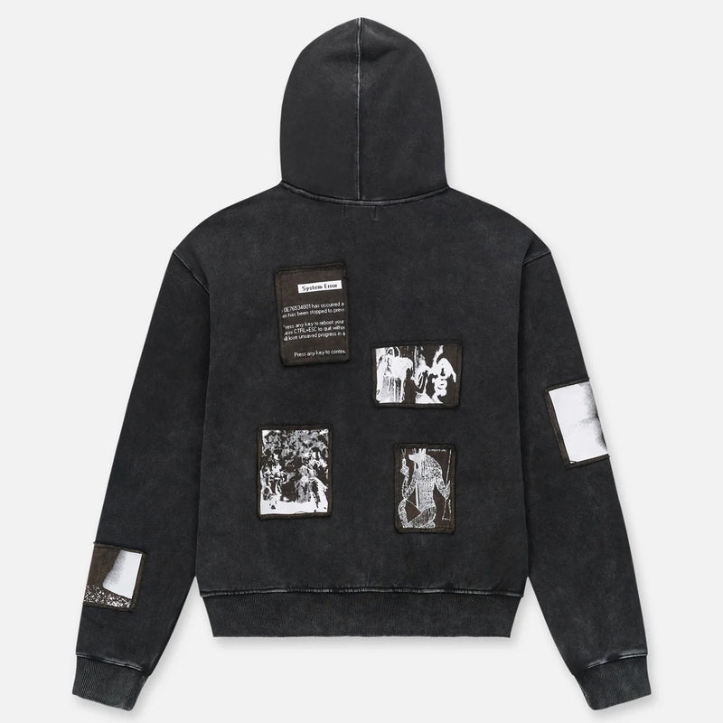 RTA Zev Zip Up Hoodie | Vintage Black Digital Patch Men’s Hoodies