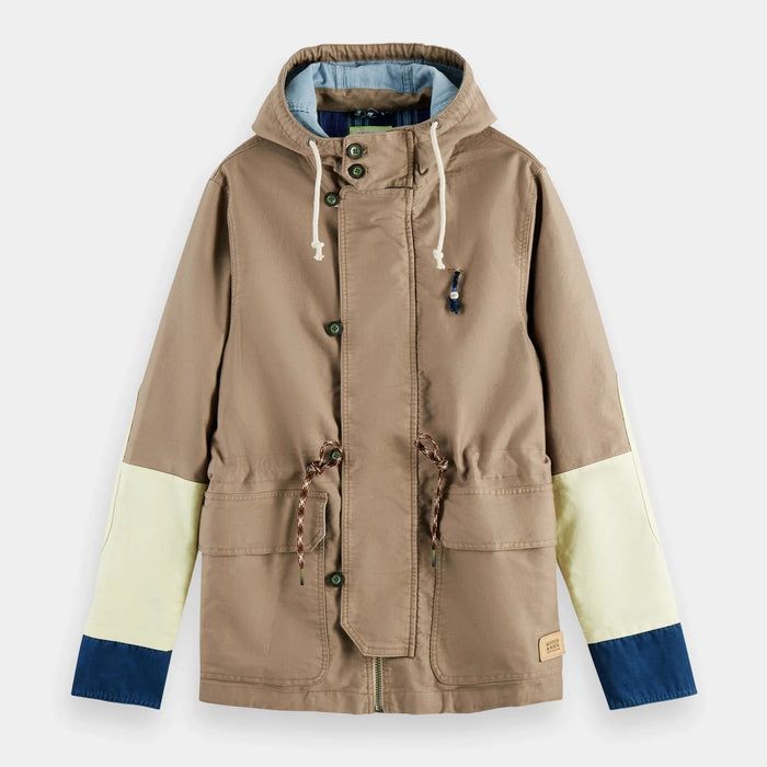 Scotch Soda Color block Organic Cotton Parka