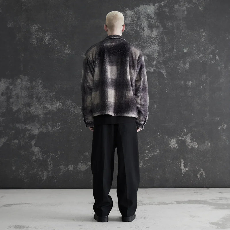 STAMPD Camo Plaid Cropped Sherpa Hoodie Men’s Shirts 840200642545 Free Shipping Worldwide