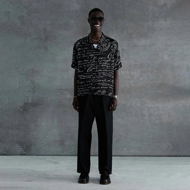 STAMPD Letter Camp Collar Buttondown Shirt Mens Shirts 840200641104 Free Shipping Worldwide