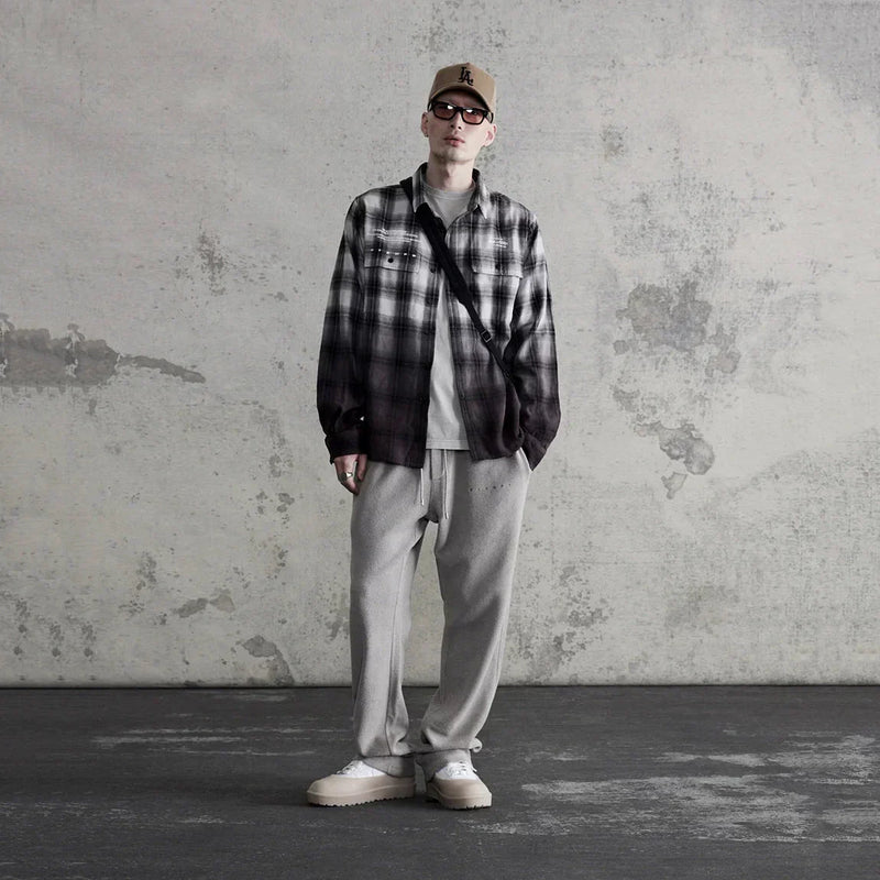 STAMPD Mountain Transit Dip Dye Mason Shirt Mens Tees 840200641586 Free Shipping Worldwide