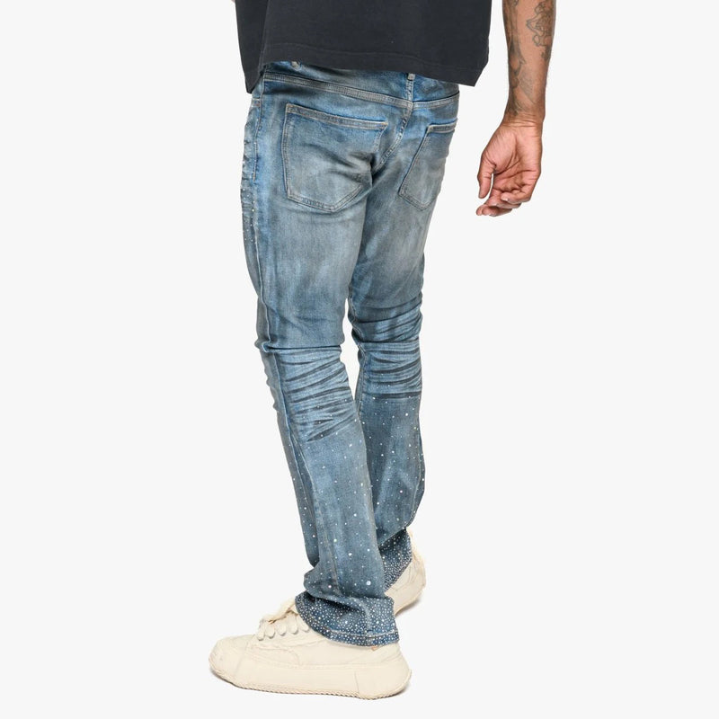 Valabasas Astonish Denim – Dark Dirty Blue Stacked Men’s Pants VALABASAS