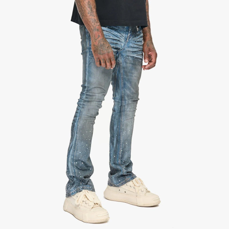 Valabasas Astonish Denim – Dark Dirty Blue Stacked Men’s Pants VALABASAS