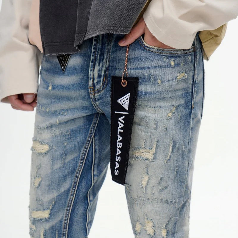 Valabasas Bald Stacked Flare Jeans Men’s Pants VALABASAS