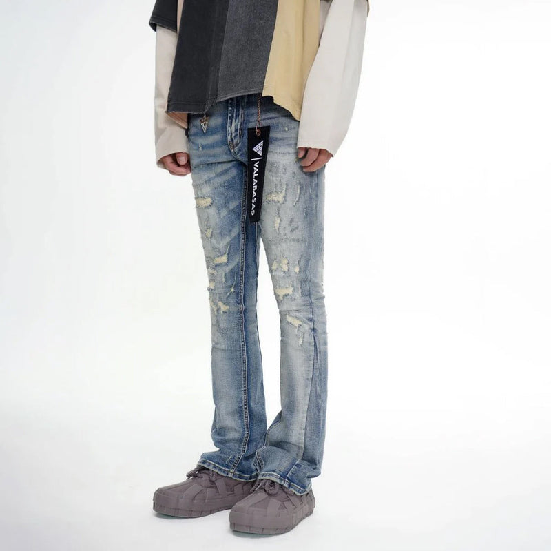 Valabasas Bald Stacked Flare Jeans Men’s Pants VALABASAS