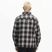 Valabasas Cadence Flannel – Black Pearl Embellished Men’s Shirts VALABASAS