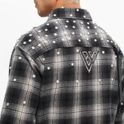 Valabasas Cadence Flannel – Black Pearl Embellished Men’s Shirts VALABASAS