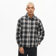 Valabasas Cadence Flannel – Black Pearl Embellished Men’s Shirts VALABASAS