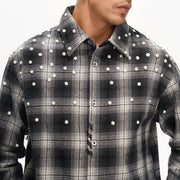 Valabasas Cadence Flannel – Black Pearl Embellished Men’s Shirts VALABASAS