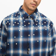 Valabasas Cadence Flannel – Blue Pearl Embellished Men’s Shirts VALABASAS