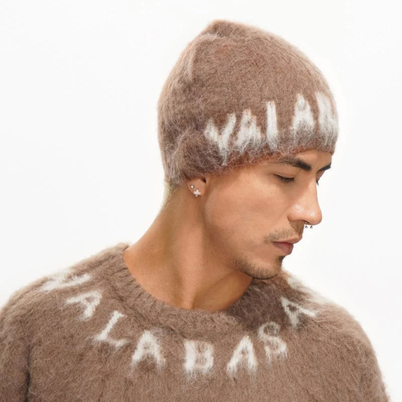 Valabasas Chordata Beanie – Brown Mohair Knit Men’s Hats VALABASAS 704415338832