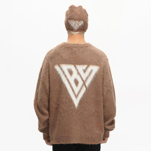 Valabasas Felidae Crewneck – Brown Mohair Knit Men’s Sweaters VALABASAS 704415334681