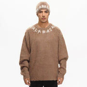Valabasas Felidae Crewneck – Brown Mohair Knit Men’s Sweaters VALABASAS