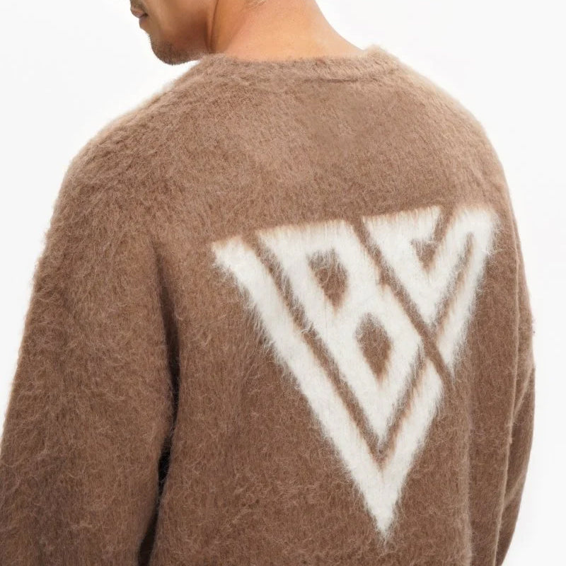 Valabasas Felidae Crewneck – Brown Mohair Knit Men’s Sweaters VALABASAS